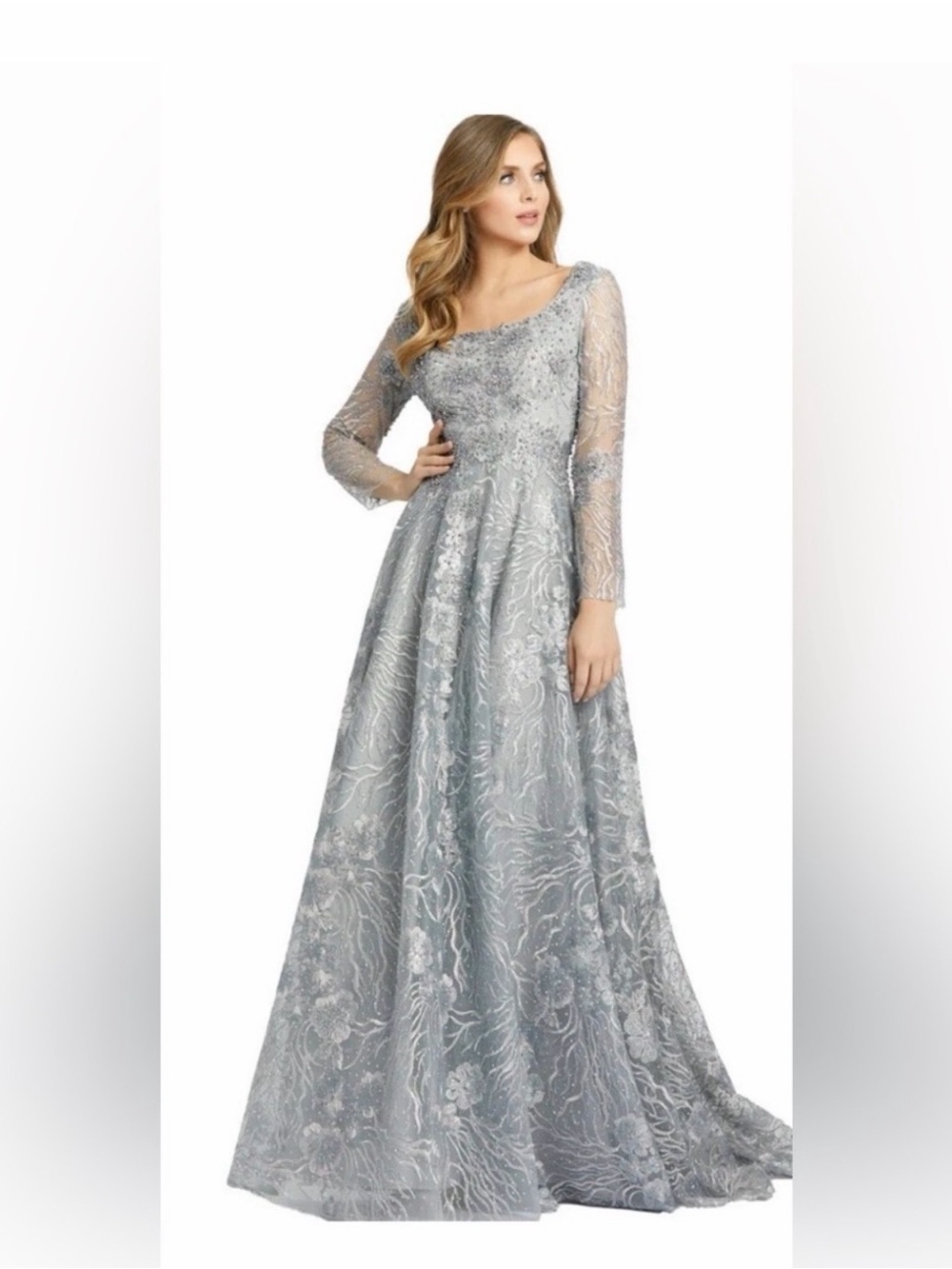 Mac Duggal 20285 Scoop Neck
Beaded Lace Dress Evening Gown, Formal Dress size 10 - Picture 1 of 15
